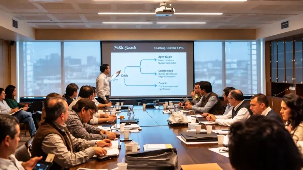 Pablo Cúnsolo dando una capacitación in company a un equipo de trabajo